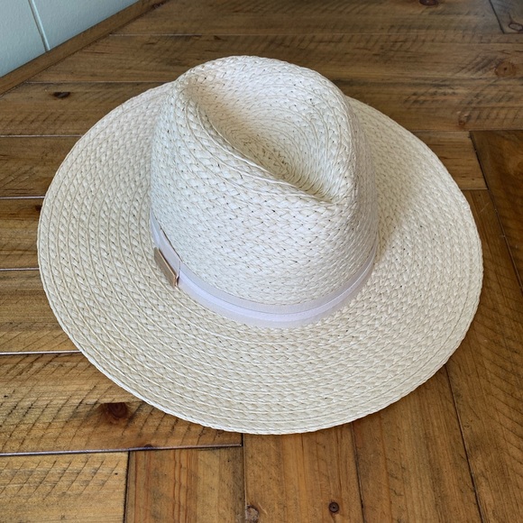 VINCE CAMUTO Paper Straw Panama Hat adjustable natural 100% paper sun hat - Picture 1 of 6